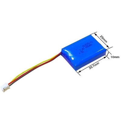 주문 재충전이 가능한 502535 400mAh 7.4V 리포 건전지 팩 킬로 사이클 IEC62133은 찬성했습니다 online manufacture