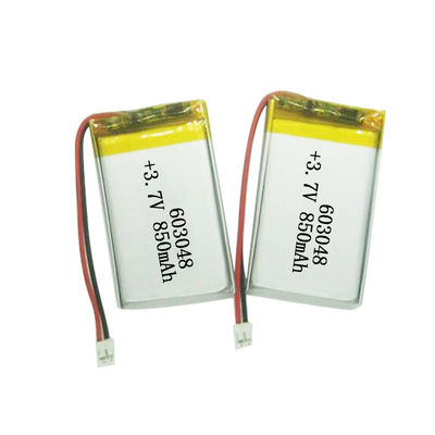 주문 603048 3.7V 850mAh KC IEC62133 승인 된 리?? 폴리머 배터리 500+ 사이클 수명 온라인 제조