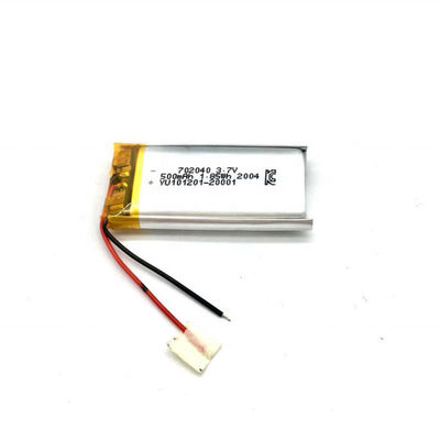 주문 모니터링 장비용 3.7V 500mAh KC CE 인증 리튬 폴리머 배터리 온라인 제조