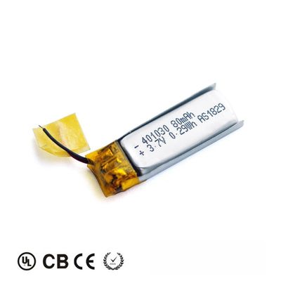 주문 완구 401030 80 mah 전선 PCM 연결기와 3.7v 리튬-폴리머 전지 KC online manufacture