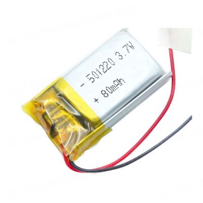주문 TWS 이어버드 및 스마트 장치용 와이어 PCM 커넥터가 포함된 80mAh 501220 3.7V KC 폴리머 리튬 배터리 온라인 제조
