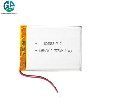 주문 500배 주기 수명 재충전용 리튬 폴리머 배터리를 갖춘 7.4V 750mAh Lipo 배터리 팩 온라인 제조