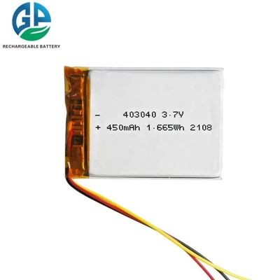 주문 뷰티 기기용의 재충전 가능한 3.7V 450mAh 403040 리?? 폴리머 리포 배터리 online manufacture