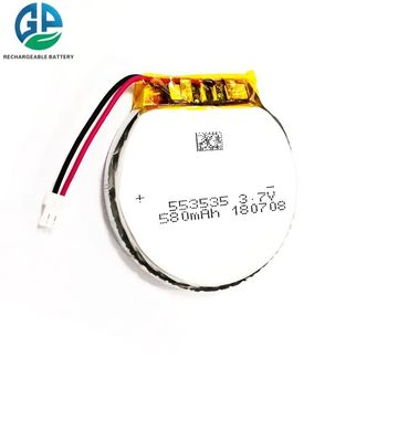주문 553535 580mAh 3.7V 원형 리?? 폴리머 배터리 고 용량 리포 배터리 온라인 제조