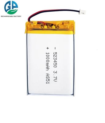 주문 KC 1000mAh 3.7v 리포 Li 폴리머 재충전 가능한 배터리 팩 523450 online manufacture