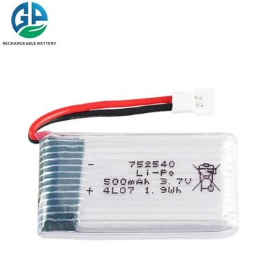 주문 Un38.3 752540 리?? 폴리머 배터리 팩 3.7v 재충전 500mAh online manufacture