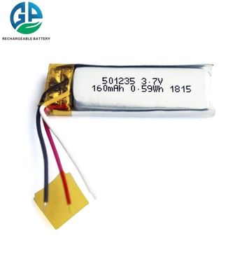 주문 재충전 501235 160mAh 3.7V 리포 배터리 팩 KC IEC62133 장난감용 리?? 폴리머 배터리 online manufacture