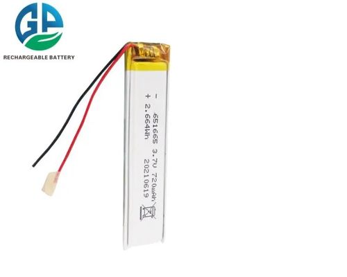buy 충전식 651665 리튬 폴리머 배터리 팩 720mAh 3.7V (500회 사이클 수명) 온라인 제조