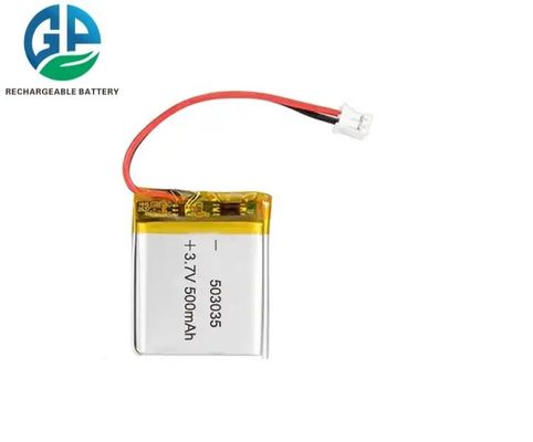 주문 KC CB IEC62133 승인된 고품질 슈퍼 파워 리포503035 3.7V 500mAh 재충전 가능한 리온 이온 평면 배터리 online manufacture