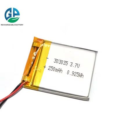 주문 리포 3.7 V 250mah 303035 리?? 폴리머 배터리 팩 UL1642 IEC62133 KC CB IEC62133 승인 online manufacture