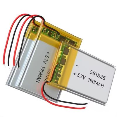 주문 551525 3.7V 190mAh 리?? 폴리머 배터리 KC UN38.3 인증 재충전 리포 배터리 online manufacture