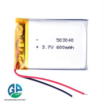 주문 503040 크기 3.7V 600mAh KC IEC62133 인증 리?? 폴리머 리포 재충전 배터리 팩 online manufacture