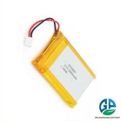 buy 3.7V 2000mAh 리튬 폴리머 배터리, 500회 충방전 수명 재충전 가능 리포 배터리 온라인 제조