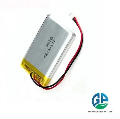 주문 높은 방출률 리?? 폴리머 801735 400mAh 재충전 가능한 3.7v 무선 인터컴용 Doobell 드론 배터리 팩 online manufacture