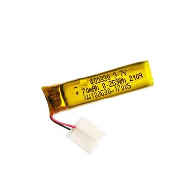 주문 3.7V 70mAh 400830 폴리머 재충전 배터리 리투아니아 배터리 높은 방출 속도 배터리 online manufacture