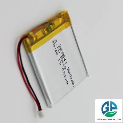 주문 고 방출 속도 배터리 383541 3.8mm 3.7V 530mAh 리온 이온 배터리 팩 재충전 가능한 고 용량 리포 배터리 셀 online manufacture