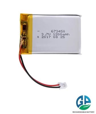 주문 3.7v 소비자 전자 기기용 고 용량 재충전 1200mAh 673450 폴리머 리?? 이온 배터리 online manufacture
