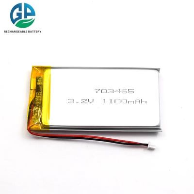 주문 KC IEC62133 승인 리포 배터리 재충전 배터리 팩 PCB 703465 3.2v 1100mah 소형 리포 라이프포4 배터리 셀 online manufacture