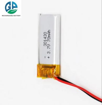 주문 스마트 워치용 배터리 3.7V 70mAh 301430 폴리머 재충전 배터리 리투임 배터리 고 방출 속도 배터리 online manufacture