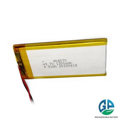 주문 고 방출 속도 배터리 30CMax60C 재충전 1300 Mah 리?? 이온 배터리 404070 4.81wh 3.7v 리포 배터리 online manufacture