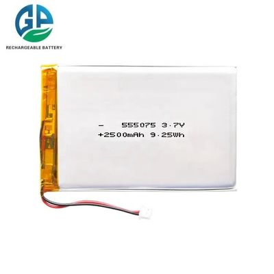 주문 고 용량 리온 폴리머 배터리 팩 2500mAh 555075 3.7v 2500mah 스토리 머신 리?? 배터리 online manufacture