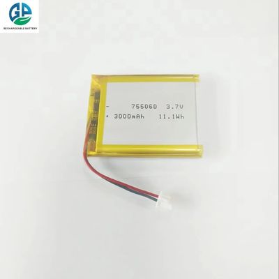 주문 높은 방출 속도 배터리 3.7V 3000mah 30C Max60C 리포 배터리 755060 3.7v 3000mah 디지털 제품 리?? 이온 배터리 online manufacture