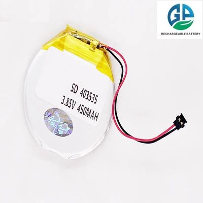 주문 KC 커스텀 배터리 3.7v 450mah 리 폴리머 배터리 팩 453535 3.7v 450mah 재충전 가능한 리오 이온 리?? 폴리머 라운드 리포 배터리 online manufacture