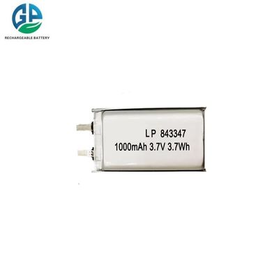 주문 재충전 가능한 KC CE 3.7v 1000mah 리포 배터리 리?? 폴리머 배터리 팩 843347 3.7v 1000mAh 리포 리?? 리온 재충전 가능한 배터리 online manufacture