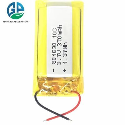 주문 3.7V 리 폴리머 배터리 전원 뱅크 긴 사이클 KC 승인 801830 370mah 배터리 재충전 가능한 리 폴리머 배터리 online manufacture