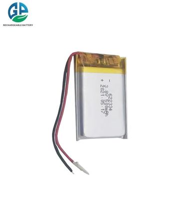 주문 KC CB IEC62133 승인 재충전 가능한 리포 배터리 핫 판매 3.8v 작은 리포 배터리 622334 500mah online manufacture