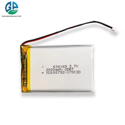 주문 높은 방출 속도 배터리 30C Max60C 재충전 634169 2000mAh 3.7V 리 폴리머 배터리 전기 인력 승강기 online manufacture