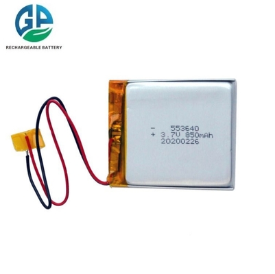 주문 고용량 3.7V 850mAh 리튬 이온 폴리머 배터리 553640 충전식 Lipo 배터리 850mah 파우치 리튬 Li-Ion 폴리머 배터리 셀 For Rc online manufacture
