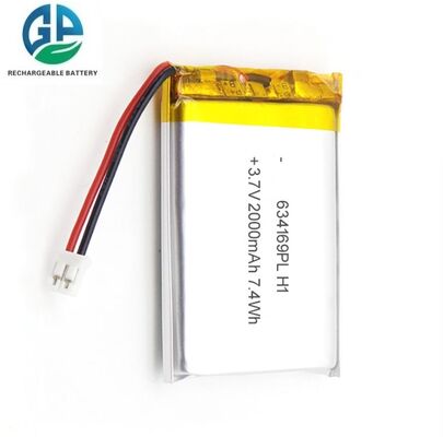 주문 고 용량 2000mAh 3.7V 리?? 폴리머 배터리 팩 500배의 주기 수 충전 가능한 리포 배터리 634169 online manufacture
