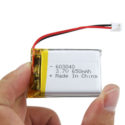 주문 IEC62133 3.7 볼트 650 mah 리포 배터리 603040 재충전 가능한 배터리 팩 online manufacture