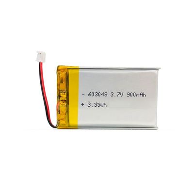 주문 높은 방출율 배터리 603048 재충전 3.7 V 900mah 리포 리?? 폴리머 배터리 팩 RoHS online manufacture