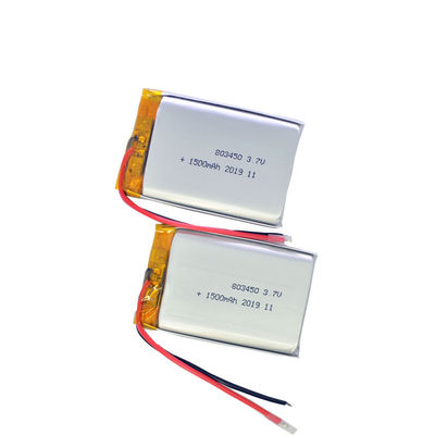 주문 재충전이 가능한 803450 1500 mah 3.7 볼트 Li 폴리머 배터리 online manufacture