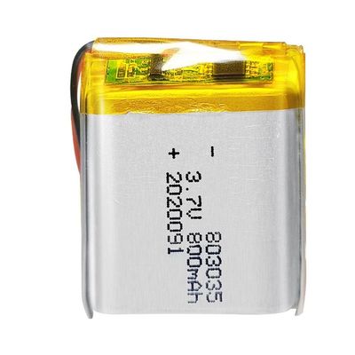 3.7V 800 mah 리튬 폴리머 전지 팩  500 번 싸이클 수명 803035명