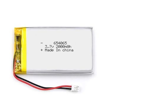 높은 방출 리포 건전지 팩, 654065 3.7v 2000mAh 7.4Wh 리튬-폴리머 전지