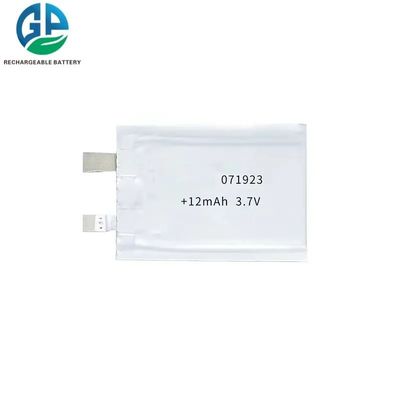 작은 Li 중합체 3.7v 12mah 리튬 이온 중합체 건전지 매우 얇은 Lipo 071923