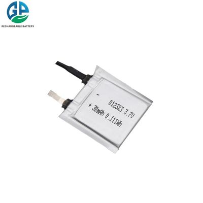 3.7V 30mAh 리튬 이온 충전지 012323 KC 인증 획득