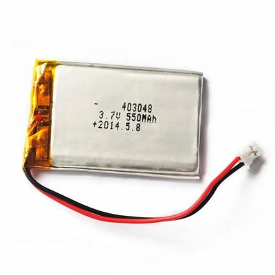 IEC62133 3.7V 403048 리튬 폴리머 배터리 팩 550mah 500times 사이클 수명