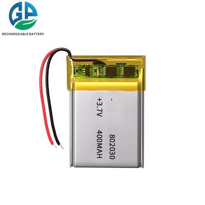 3.7V 400mAh 802030 리튬 폴리머 배터리 충전식 LiPo 배터리 팩