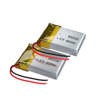 400mAh 3.7V 리 폴리머 배터리 2C 전류 배열 및 과충전 보호