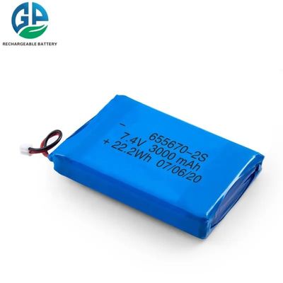 3.7v 리 폴리머 배터리 3000mAh 전원 공급원 과부하 보호