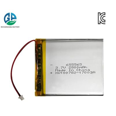 OEM 655565 3.7V 2800mAh KC IEC62133 승인 리튬 폴리머 Lipo 충전식 배터리