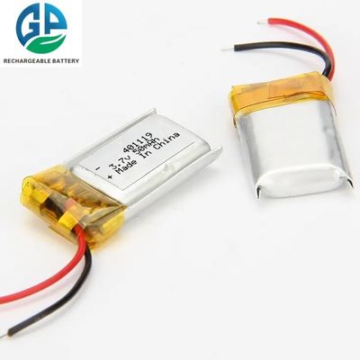 401119 충전식 리튬 이온 배터리 팩 3.7V 50mAh, 500회 사이클 수명 리튬 이온 폴리머 배터리
