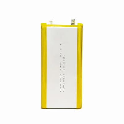 3.2V 10000mAh LiFePO4 배터리 셀 1265130 모델 충전식 리튬 폴리머 배터리