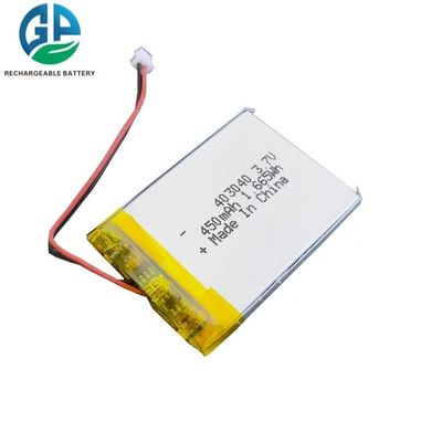 재충전 가능한 KC 403040 리온 배터리 3.7V 1.665wh 리포 450mAh