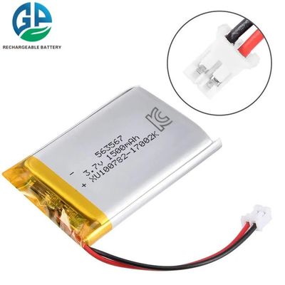 3.7v 리 폴리머 배터리 563567 3.7V 1500mAh 리포 배터리 재충전