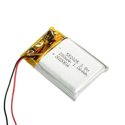 552025 디지털 시계용 사이클 수명이 500배인 3.8V 280mAh 리튬 이온 배터리 팩